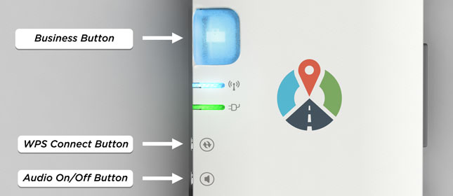 Diagram of buttons on the mileage tracker