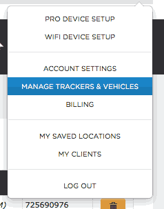 Manage Trackers & Vehicles