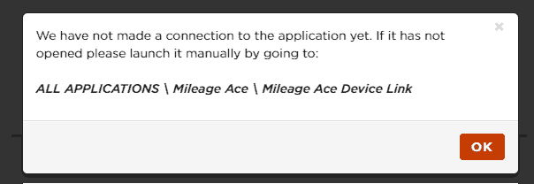 Device link no connection message