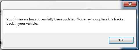 mileage tracker firmware update complete
